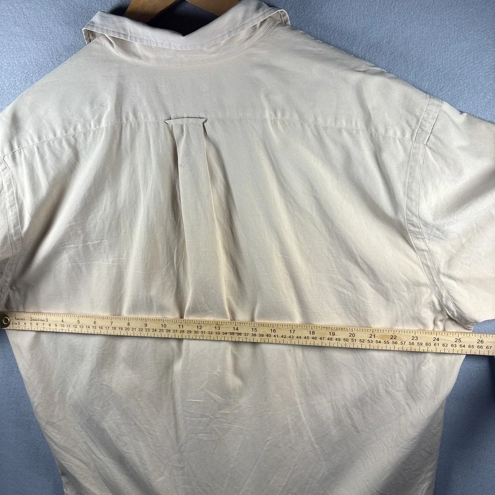 Vintage Polo Ralph Lauren Caldwell Cotton Camp Shirt XL Beige Loop Collar